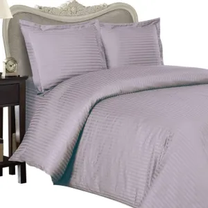 Luxurious PURPLE Damask Stripe, CALIFORNIA KING Size. EIGHT (8) Piece GOOSE DOWN Comforter BED IN A BAG Set. 800 Thread Count Ultra Soft Single-Ply 100% Egyptian Cotton. INCLUDES 4pc BED SHEET Set, 3pc DUVET SET & GOOSE DOWN Comforter