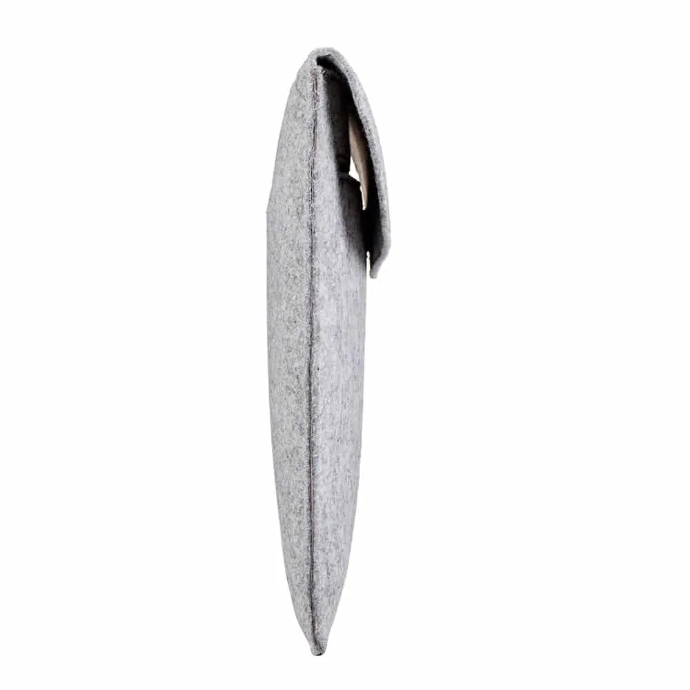MacBook suede & felt protective laptop sleeve - Light grey (17 inch)
