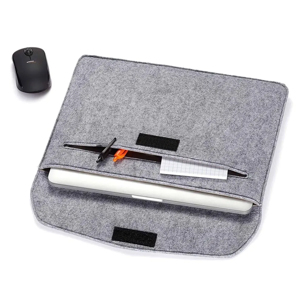 MacBook suede & felt protective laptop sleeve - Light grey (17 inch)