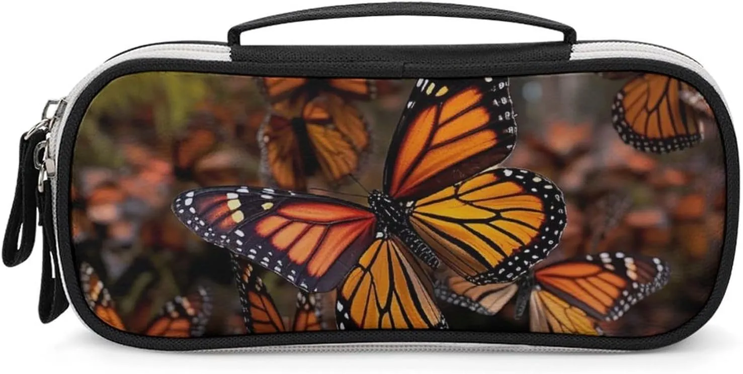 Makeup Bag Makeup Organizer Travel Monarch Butterflies Printed Makeup Bag With Double Zip Handles Cosmetic Bag