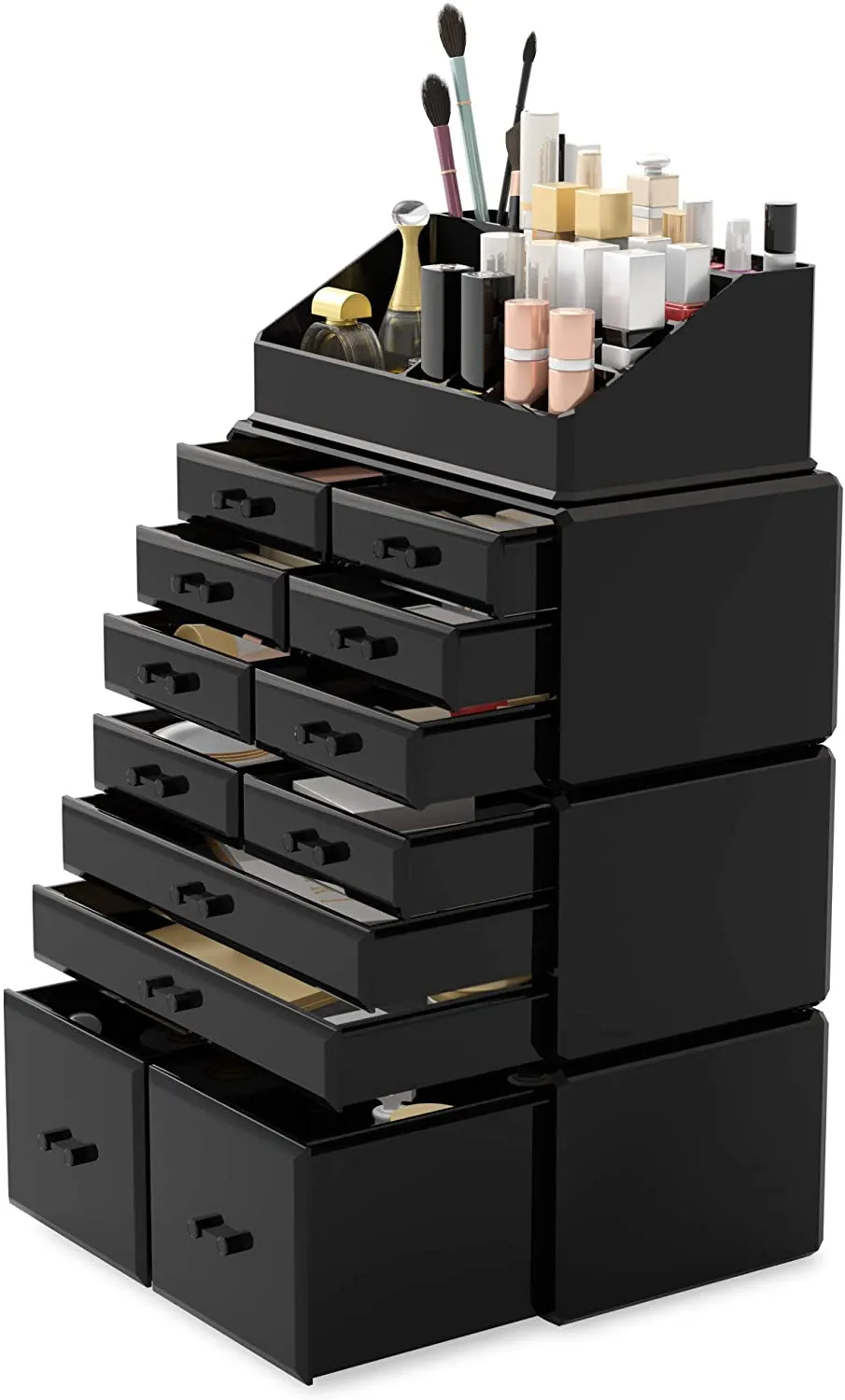 Makeup Cosmetic Organizer Storage Drawers Display Boxes Case with 12 Drawers