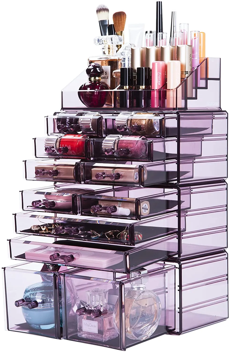 Makeup Cosmetic Organizer Storage Drawers Display Boxes Case with 12 Drawers