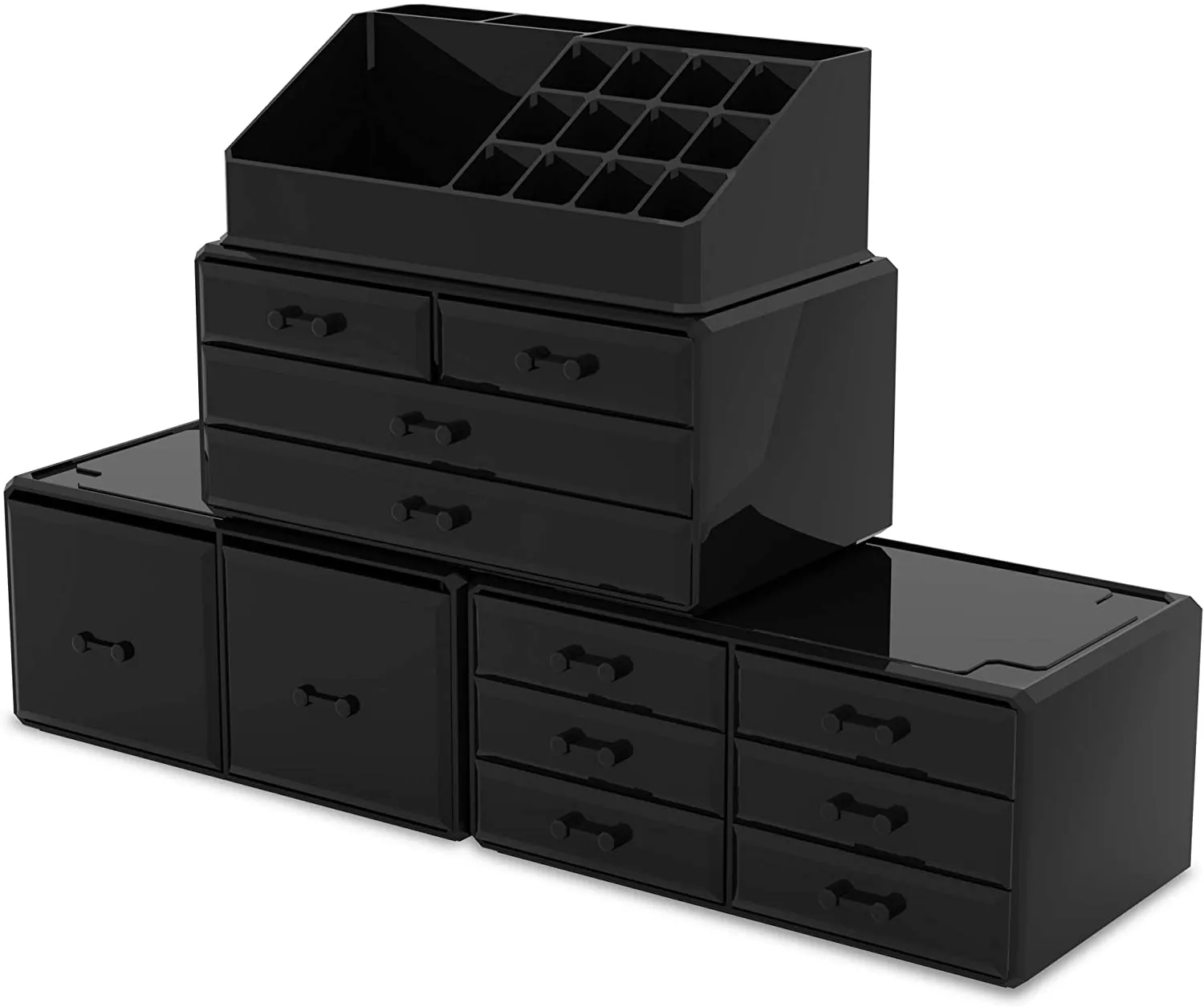 Makeup Cosmetic Organizer Storage Drawers Display Boxes Case with 12 Drawers