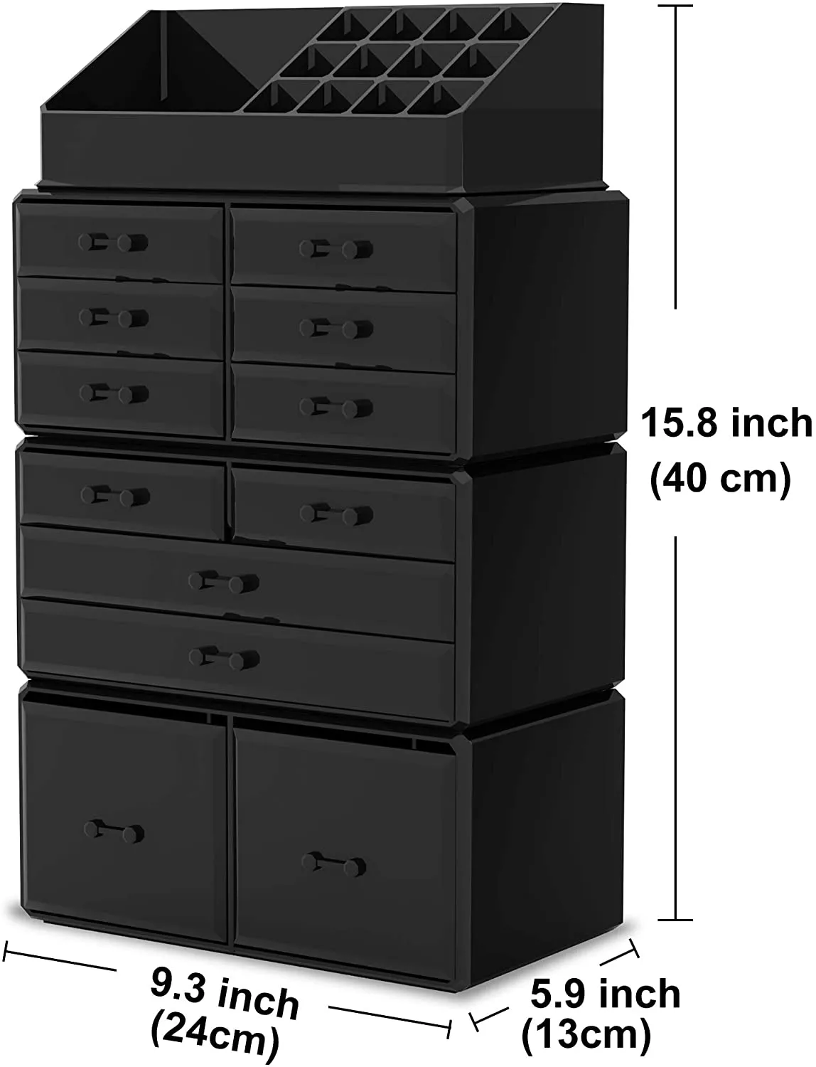 Makeup Cosmetic Organizer Storage Drawers Display Boxes Case with 12 Drawers