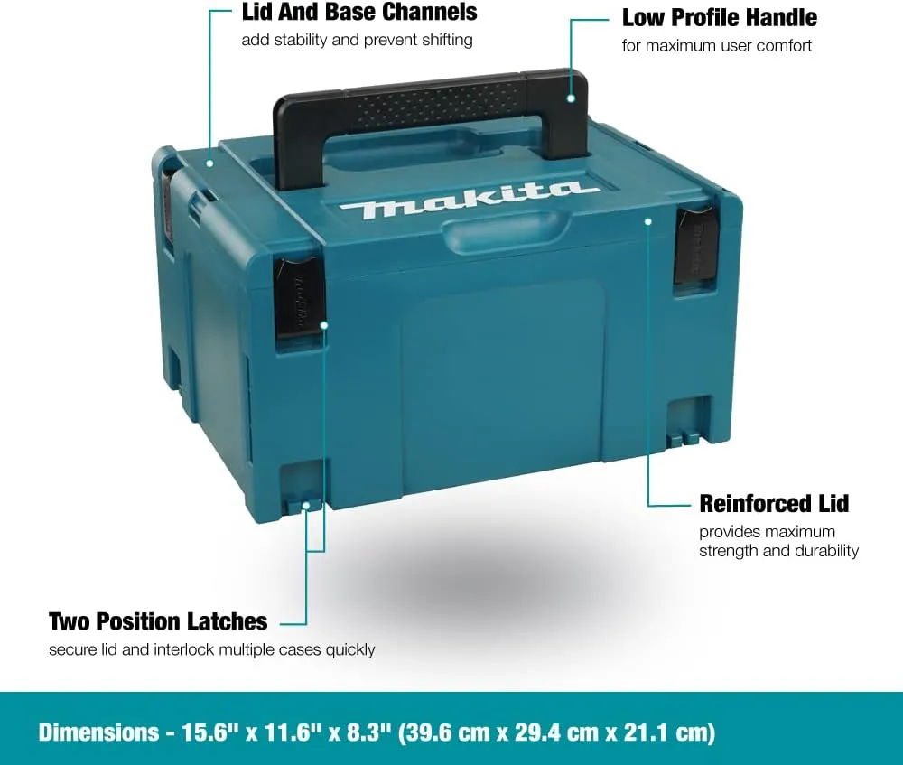 Makita 197212-5 Interlocking Case, Large/8-1/2" x 15-1/2" x 11-5/8"