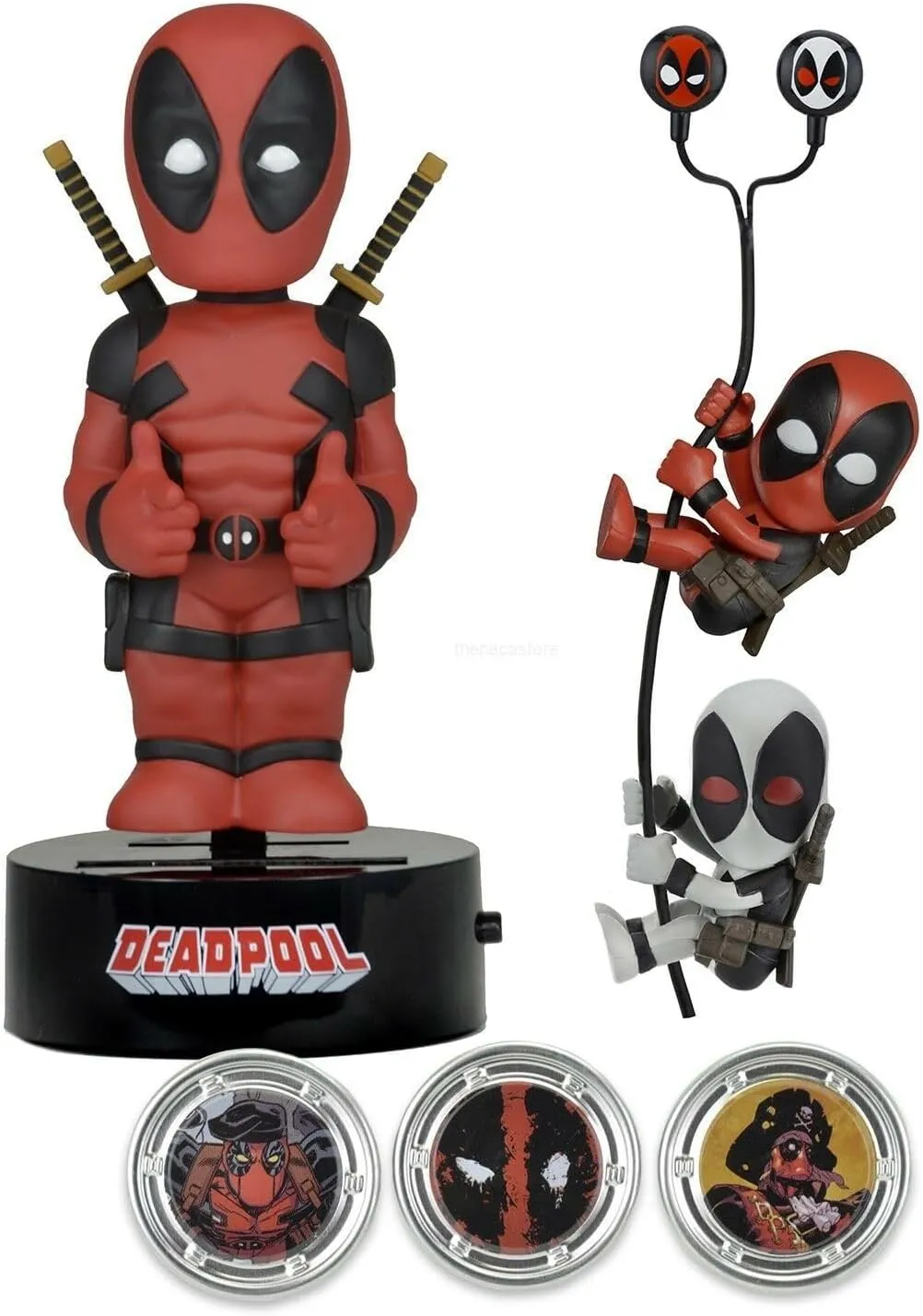 Marvel - Deadpool Gift Set (Body Knocker, Scalers, Earbuds, Hubsnaps) - NECA