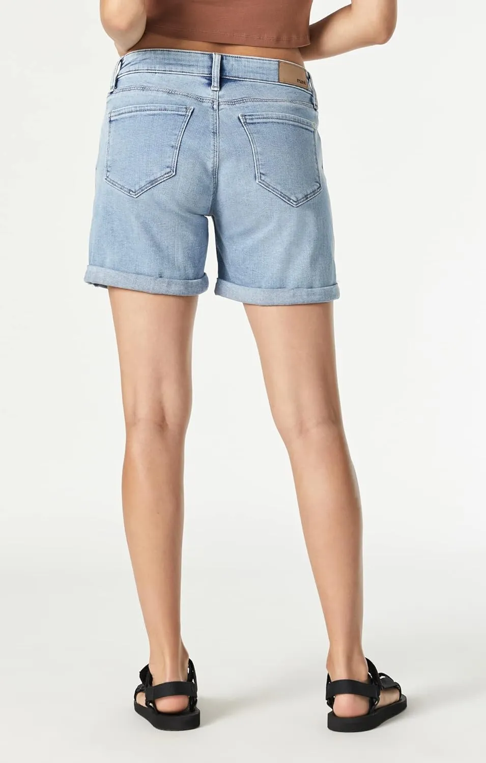 Mavi Pixie Women's Mid Rise Jean Shorts, Denim Mid Rise Boyfriend Shorts for Women