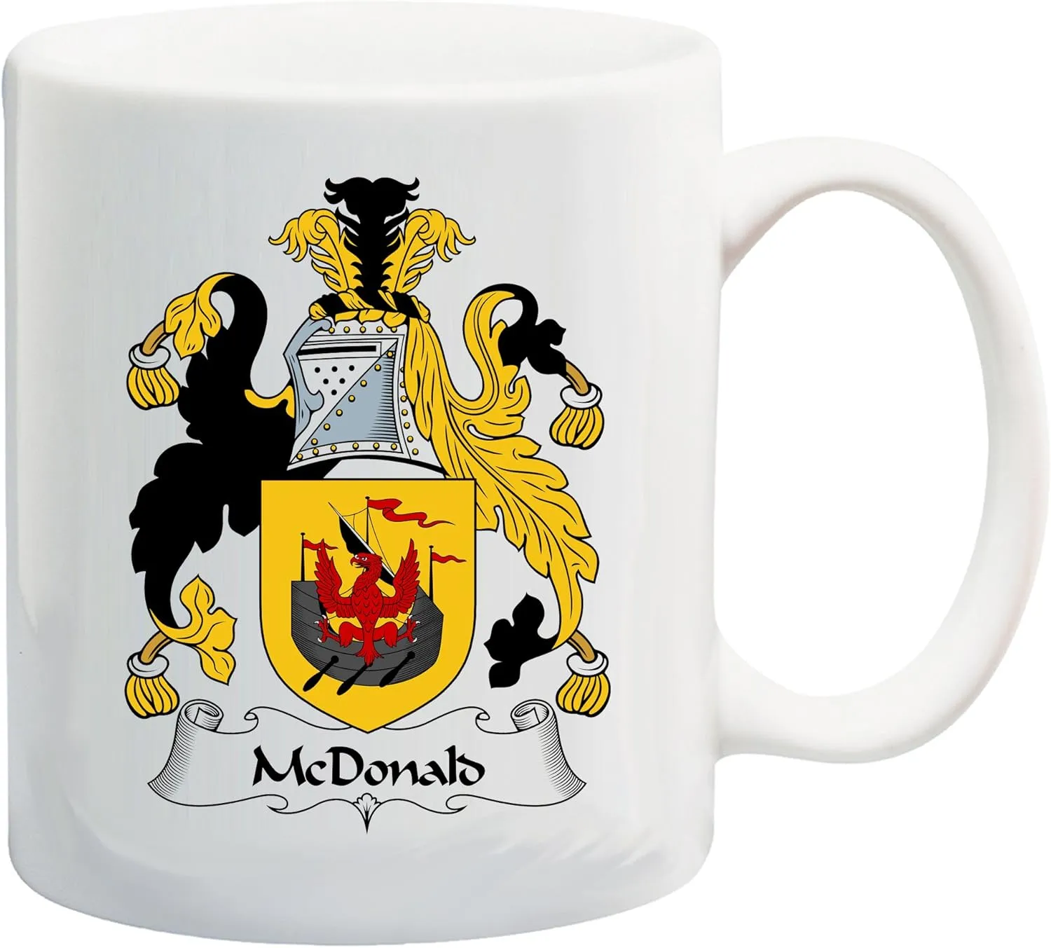 McDonald Coat of Arms/McDonald Family Crest 11 Oz Ceramic Coffee/Cocoa Mug by Carpe Diem Designs, Made in the U.S.A.
