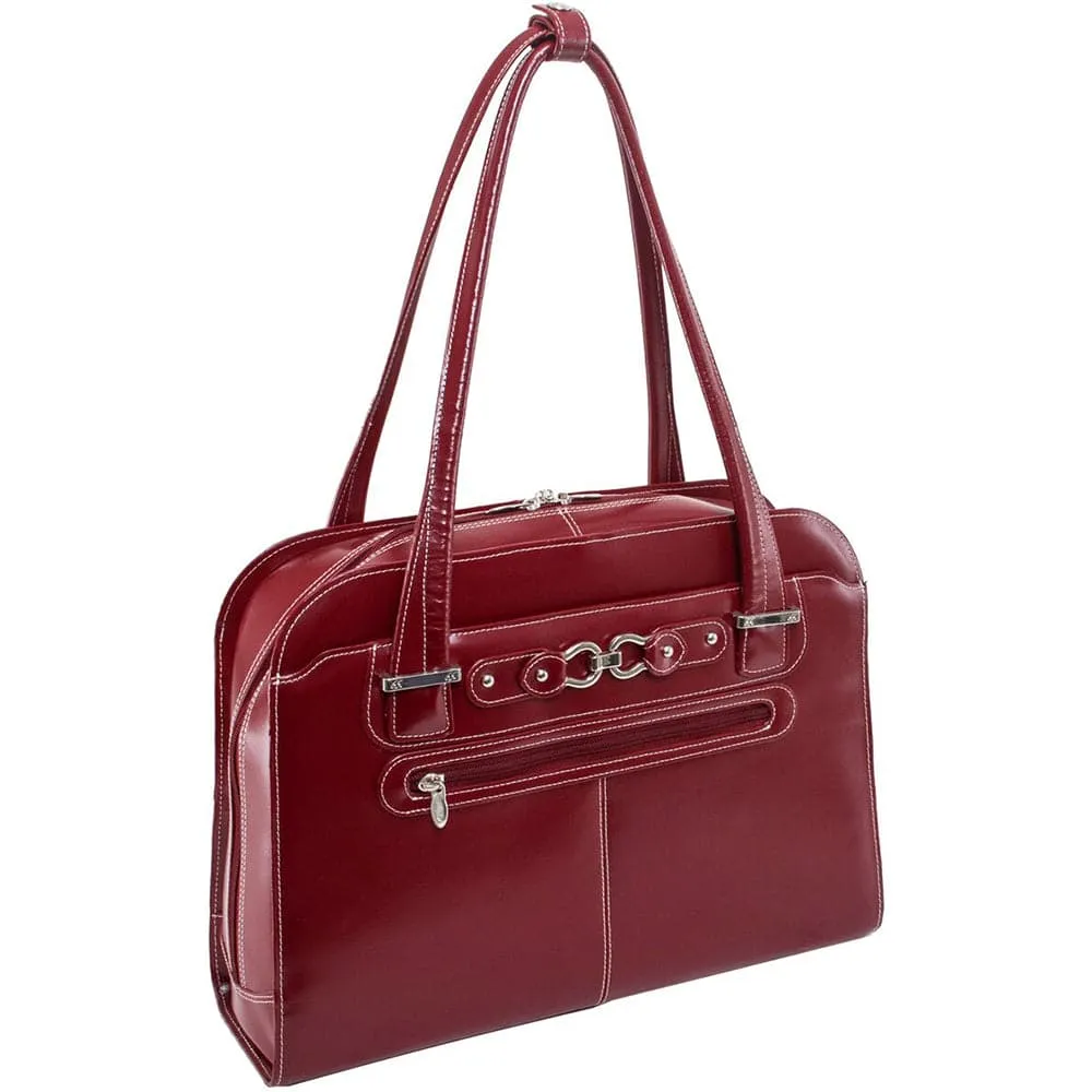 McKlein USA Oak Grove 15" Leather Fly-Through Checkpoint-Friendly Ladies' Laptop Briefcase