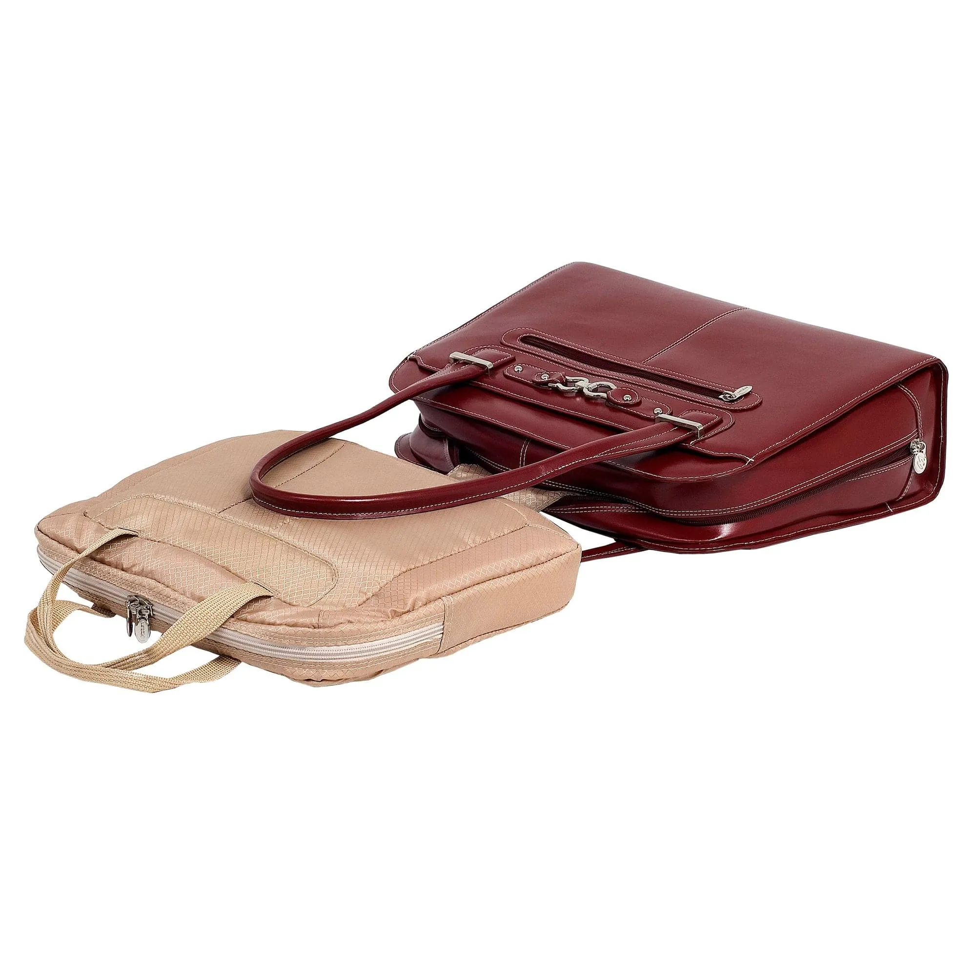 McKlein USA Oak Grove 15" Leather Fly-Through Checkpoint-Friendly Ladies' Laptop Briefcase
