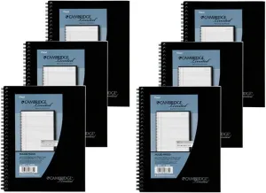 Mead Cambridge Wirebound Business Notebook, Legal Rule, 6 5/8 x 9 1/2 Inches, 1 Subject, White, 80 Sheets per Pad (06672) Pack Of 6
