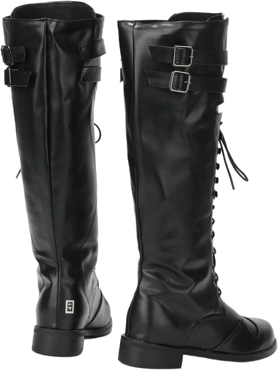Medieval Pirate Boot Renaissance Faux Leather Steampunk Boots Pirate Cosplay Shoes Halloween