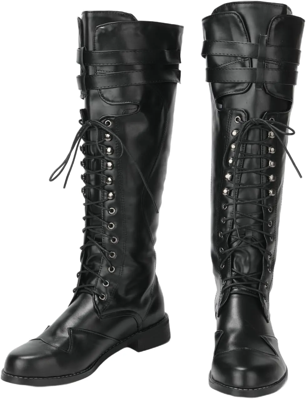 Medieval Pirate Boot Renaissance Faux Leather Steampunk Boots Pirate Cosplay Shoes Halloween