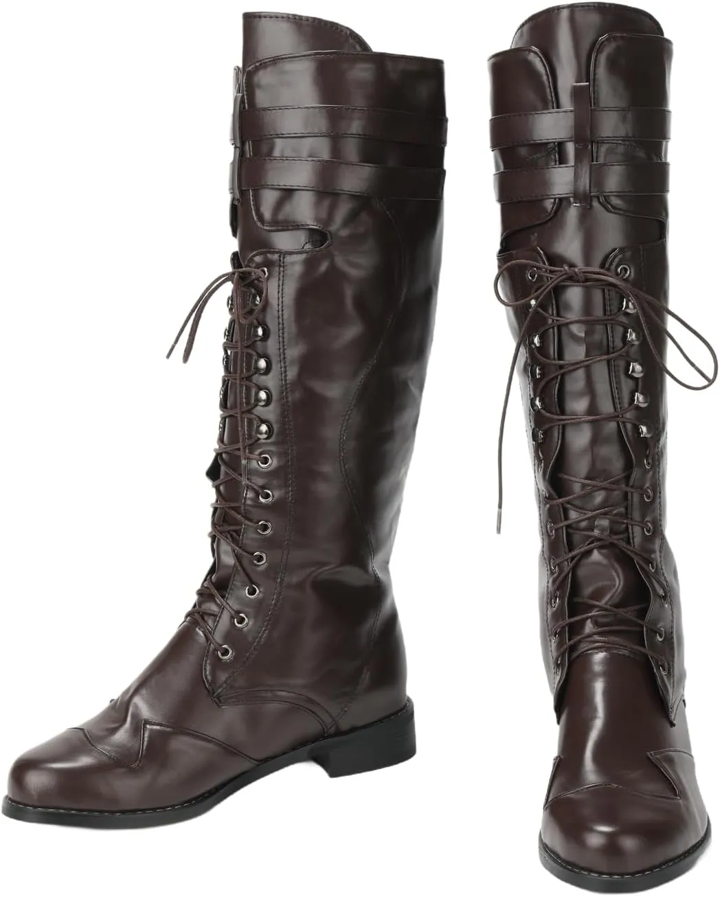Medieval Pirate Boot Renaissance Faux Leather Steampunk Boots Pirate Cosplay Shoes Halloween