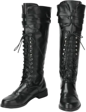 Medieval Pirate Boot Renaissance Faux Leather Steampunk Boots Pirate Cosplay Shoes Halloween