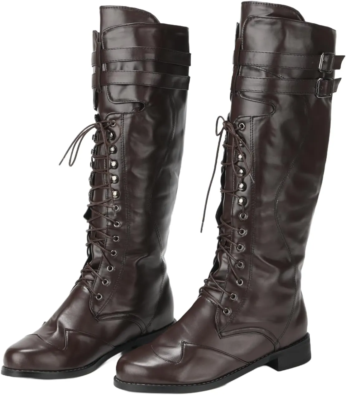 Medieval Pirate Boot Renaissance Faux Leather Steampunk Boots Pirate Cosplay Shoes Halloween