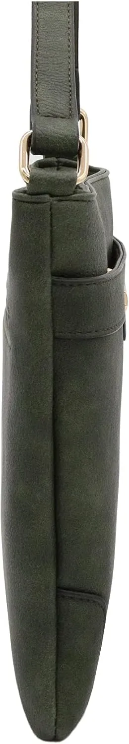 Medium Size Solid Modern Classic Crossbody Bag with Gold Plate