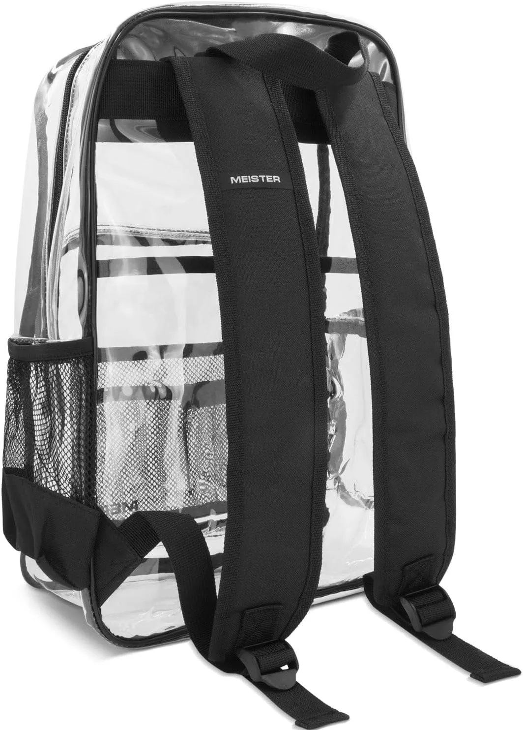 Meister All-Access Clear Backpack - Meets School & Event Security Bag Requirements - Black