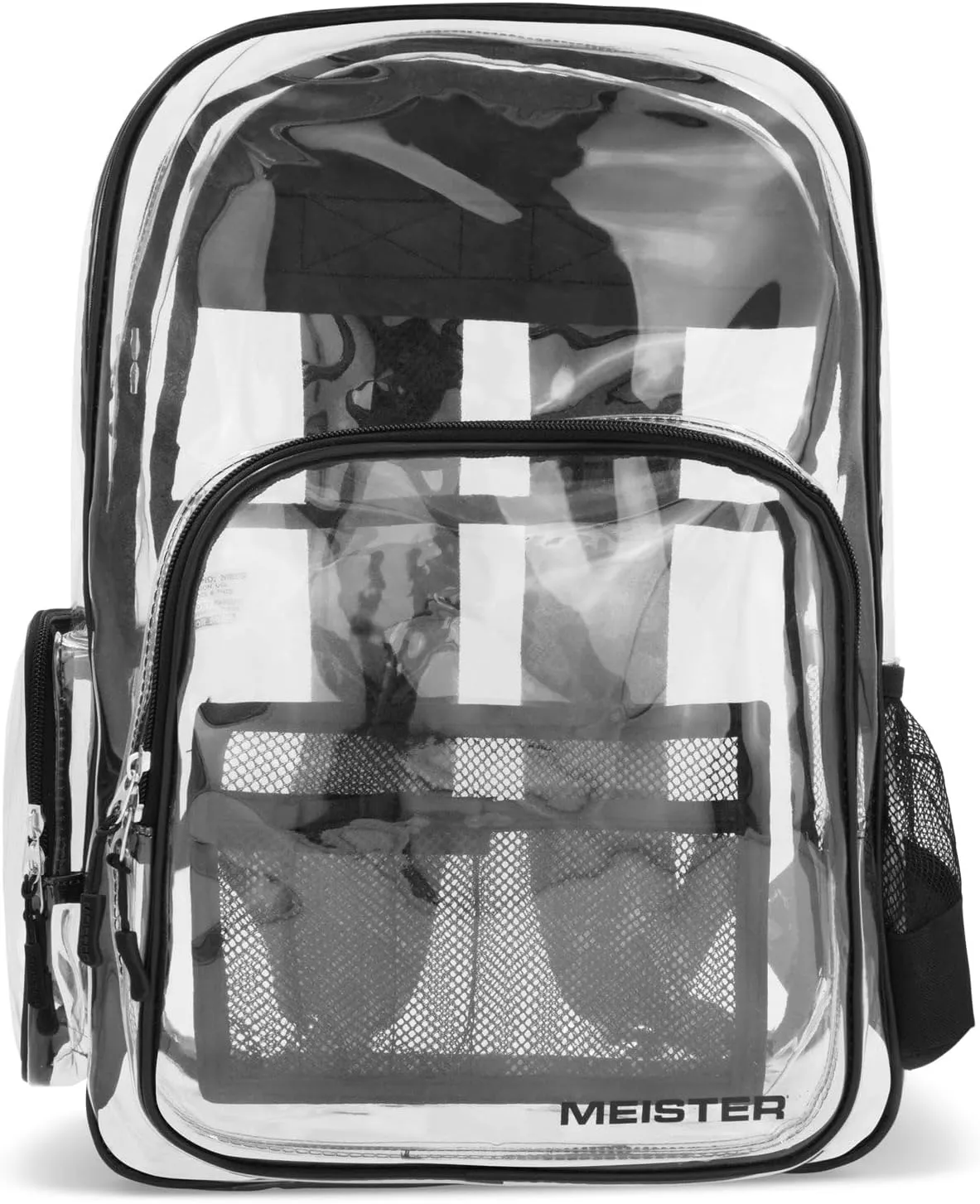 Meister All-Access Clear Backpack - Meets School & Event Security Bag Requirements - Black