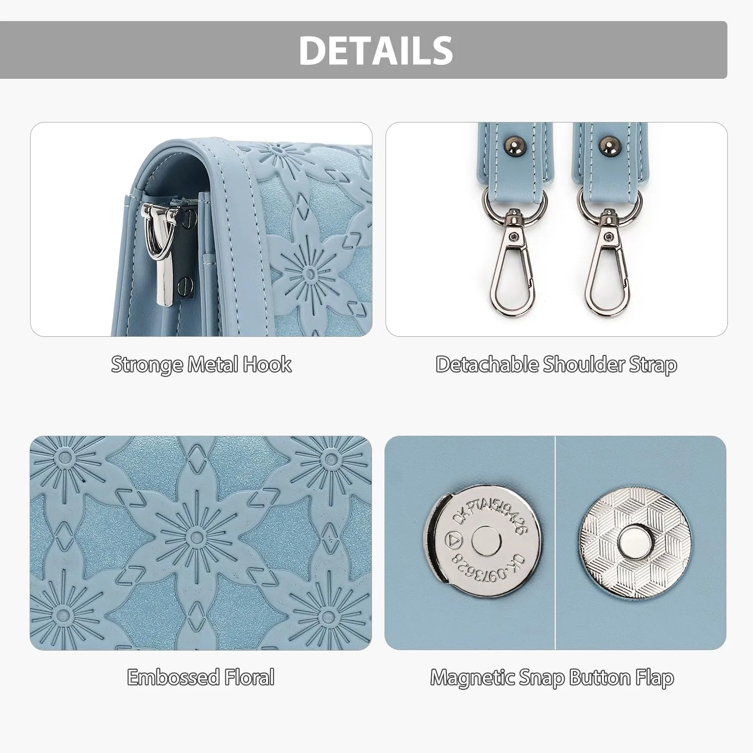 MEITRUE Crossbody Bags for Women Designer Phone Purse Small Shoulder Handbags RFID Wallet with Card Pocket-Snowflake Style