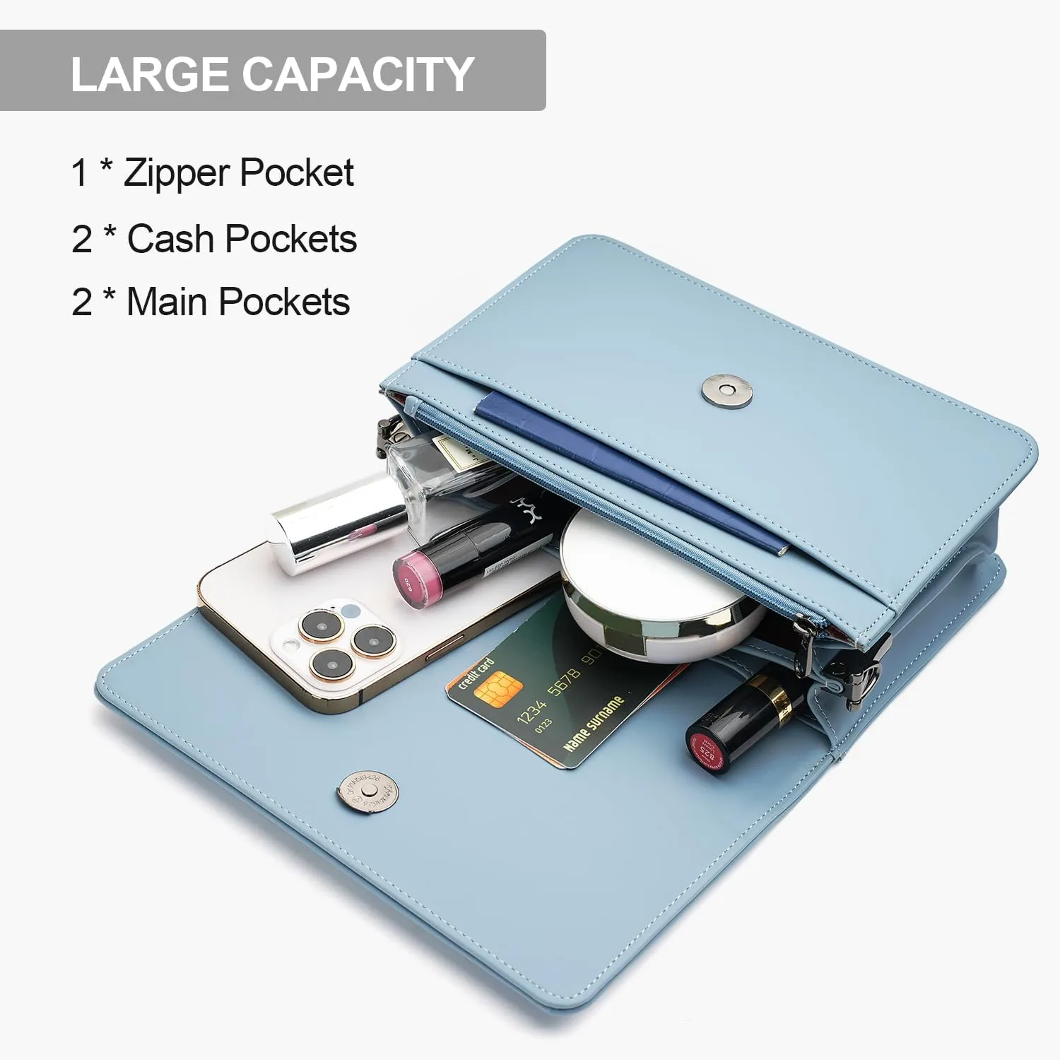 MEITRUE Crossbody Bags for Women Designer Phone Purse Small Shoulder Handbags RFID Wallet with Card Pocket-Snowflake Style