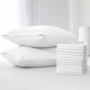 Mellanni Pillow Cases - Set of 12 Iconic Collection Pillowcases - Hotel Luxury, Extra Soft, Cooling Pillow Covers (Standard/Queen 20" x 30", White)
