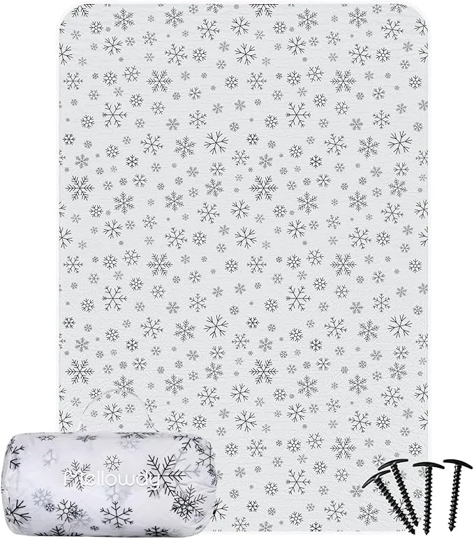 Mellowdy Companion Outdoor Printing Blanket - Waterproof, Wind-resistant, Warm, Utility Blanket for Camping, Picnic, Stadium, Beach, Gameday, Travel, Foldable with Carrying Bag （Snowflakes,55x80 inch）