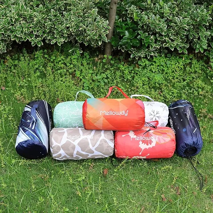 Mellowdy Companion Outdoor Printing Blanket - Waterproof, Wind-Resistant, Warm, Utility Blanket for Camping, Picnic, Stadium, Beach, Gameday, Travel, Foldable with Carrying Bag（Red Butterfly,55x80）