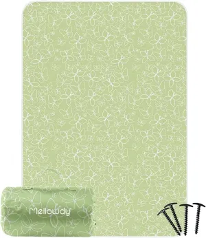 Mellowdy Companion Outdoor Printing Blanket - Waterproof, Wind-resistant, Warm, Utility Blanket for Camping, Picnic, Stadium, Beach, Gameday, Travel, Foldable with Carrying Bag（Spring Butterfly,55x80）