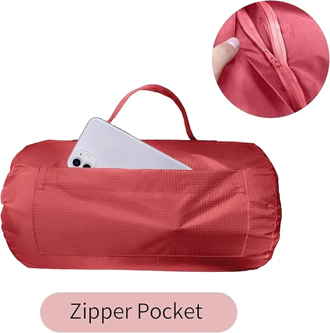 Mellowdy Easy-Carry Outdoor Blanket - Waterproof, Windproof, Warm, Utility Blanket for Camping, Picnic, Stadium, Beach, Gameday, Travel, Foldable with Carrying Bag (Life Red,55x80 inch)