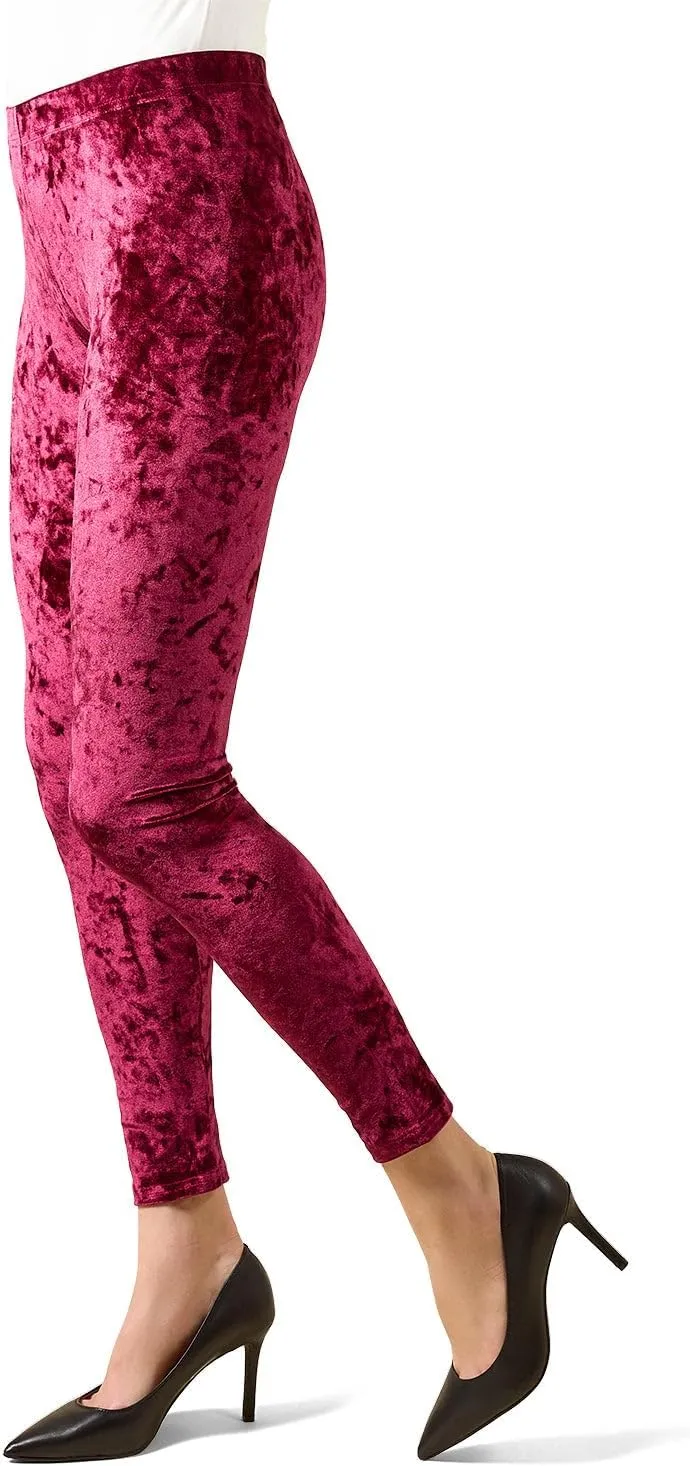 MeMoi Crushed Velvet Stretch Leggings