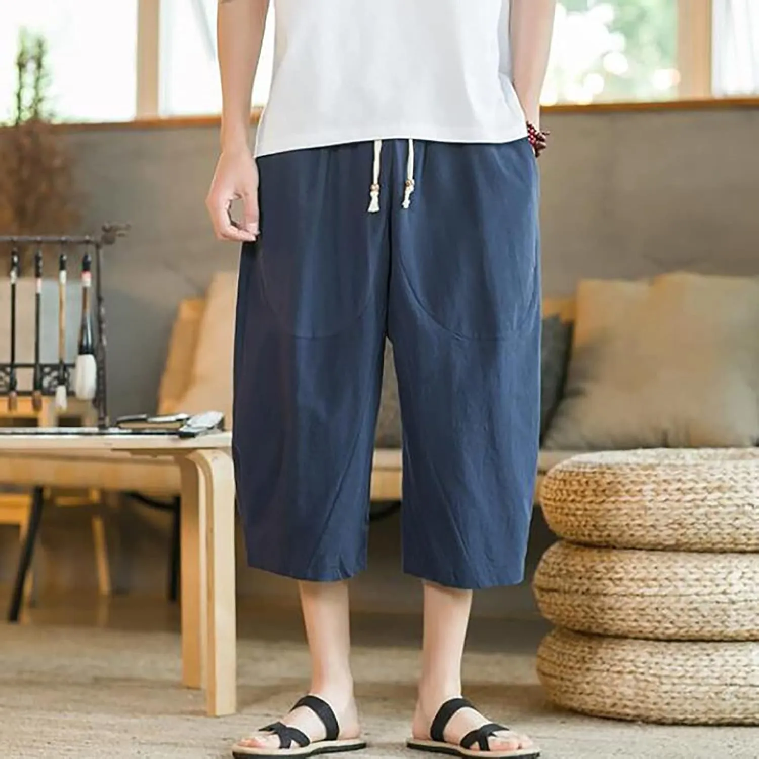 Men Drawstring Running Surfing Sports Plus Size Beach Shorts Board Pants Swimsuit Men Swimming Pool Shorts for Men