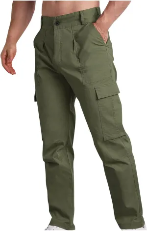 Mens Cargo Casual Pants Outdoor Hiking Pants Light Multi-Pocket Pants Autumn Sports Pants Running Travel Pants