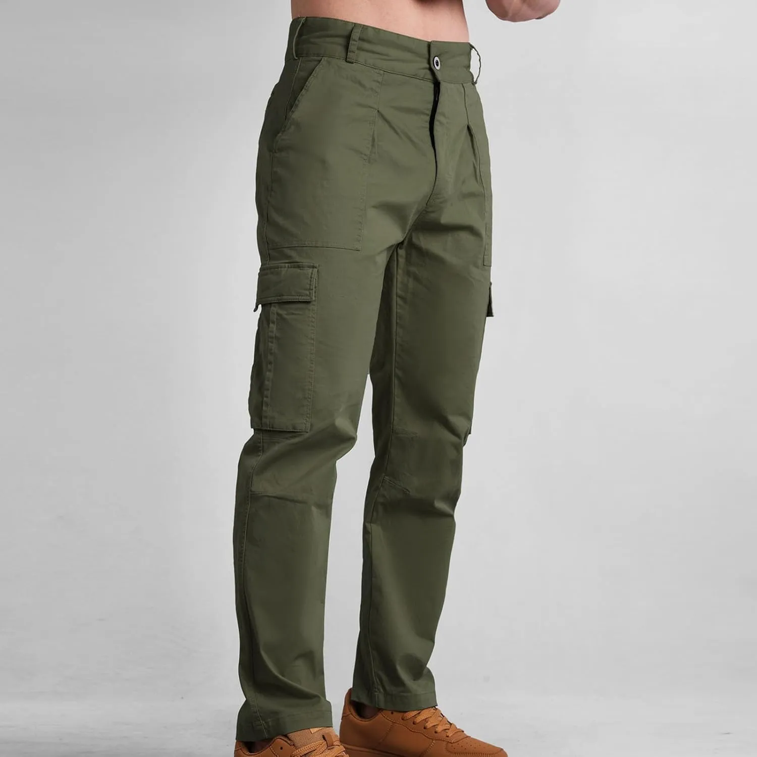 Mens Cargo Casual Pants Outdoor Hiking Pants Light Multi-Pocket Pants Autumn Sports Pants Running Travel Pants