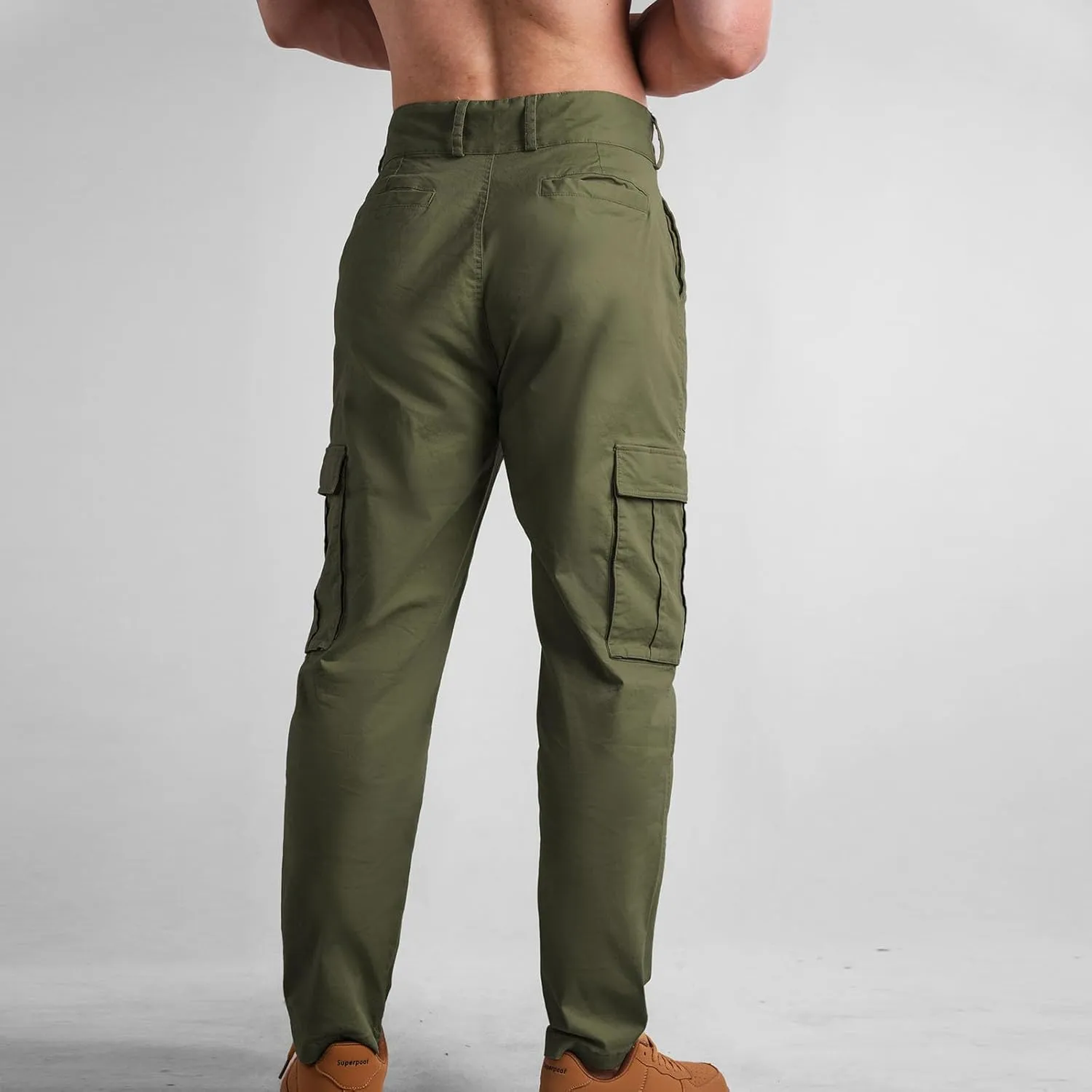 Mens Cargo Casual Pants Outdoor Hiking Pants Light Multi-Pocket Pants Autumn Sports Pants Running Travel Pants