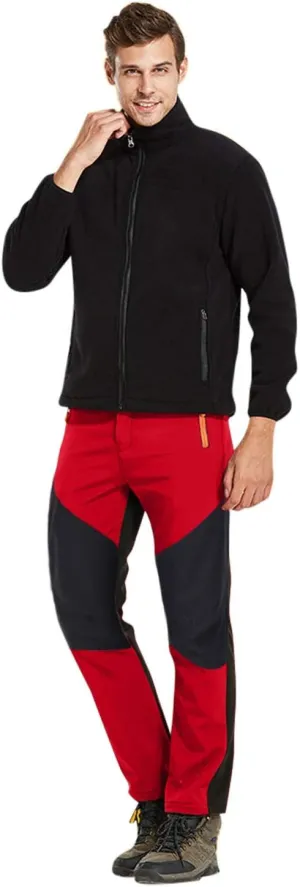 Mens Snow Ski Waterproof Softshell Snowboard Pant Outdoor Windproof Fleece Lined Warm Hiking Ski Snow Pant Camping Pant
