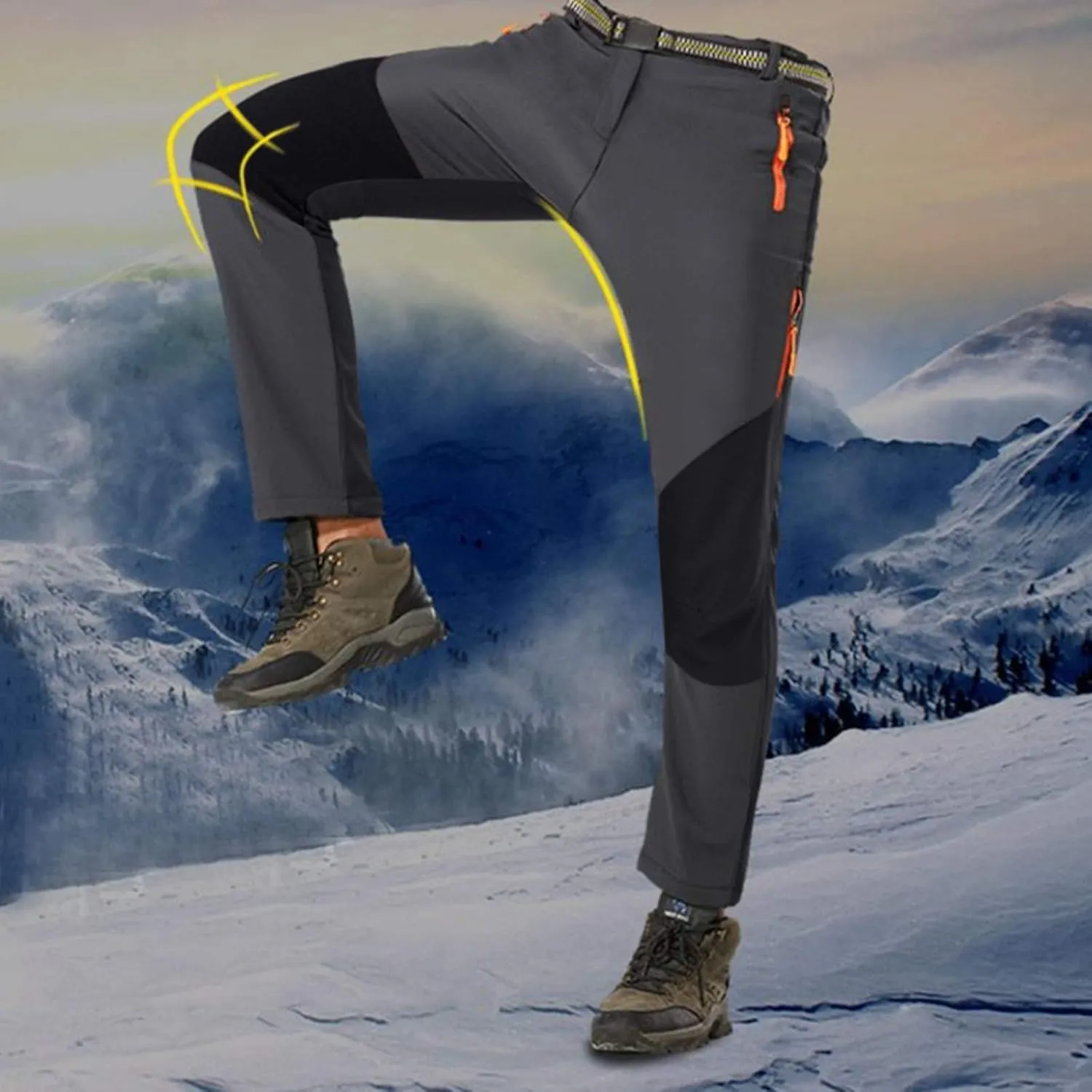 Mens Snow Ski Waterproof Softshell Snowboard Pant Outdoor Windproof Fleece Lined Warm Hiking Ski Snow Pant Camping Pant
