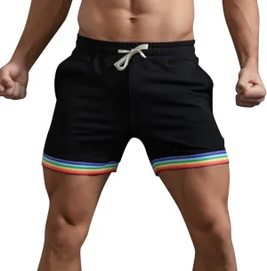 Men's Swim Trunks Three Shorts Quarter Quick Beach Pants Swim Men's Plain Dry Men's Swimwear Bathing Suit Swimming