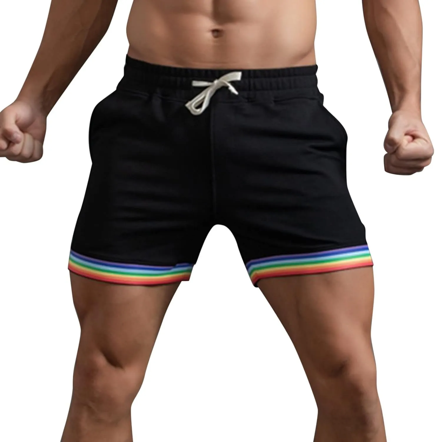 Men's Swim Trunks Three Shorts Quarter Quick Beach Pants Swim Men's Plain Dry Men's Swimwear Bathing Suit Swimming