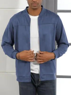 Men's Vintage Lightweight Suede Aviator Jacket Casual Stylish Fall Jackets Full Zip Knit Jackets