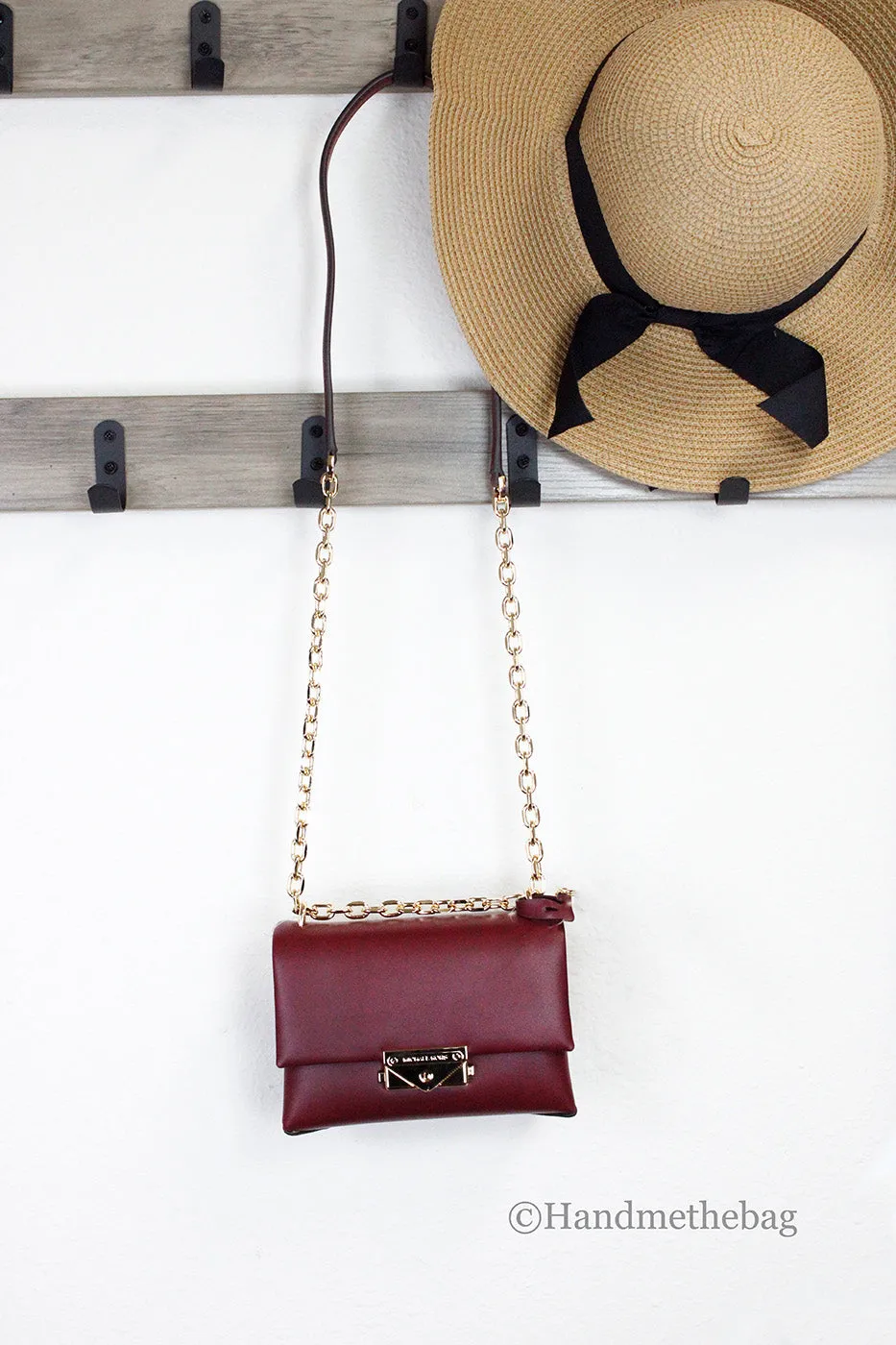 Michael Kors Cece Small Cherry Vegan Convertible Flap Crossbody