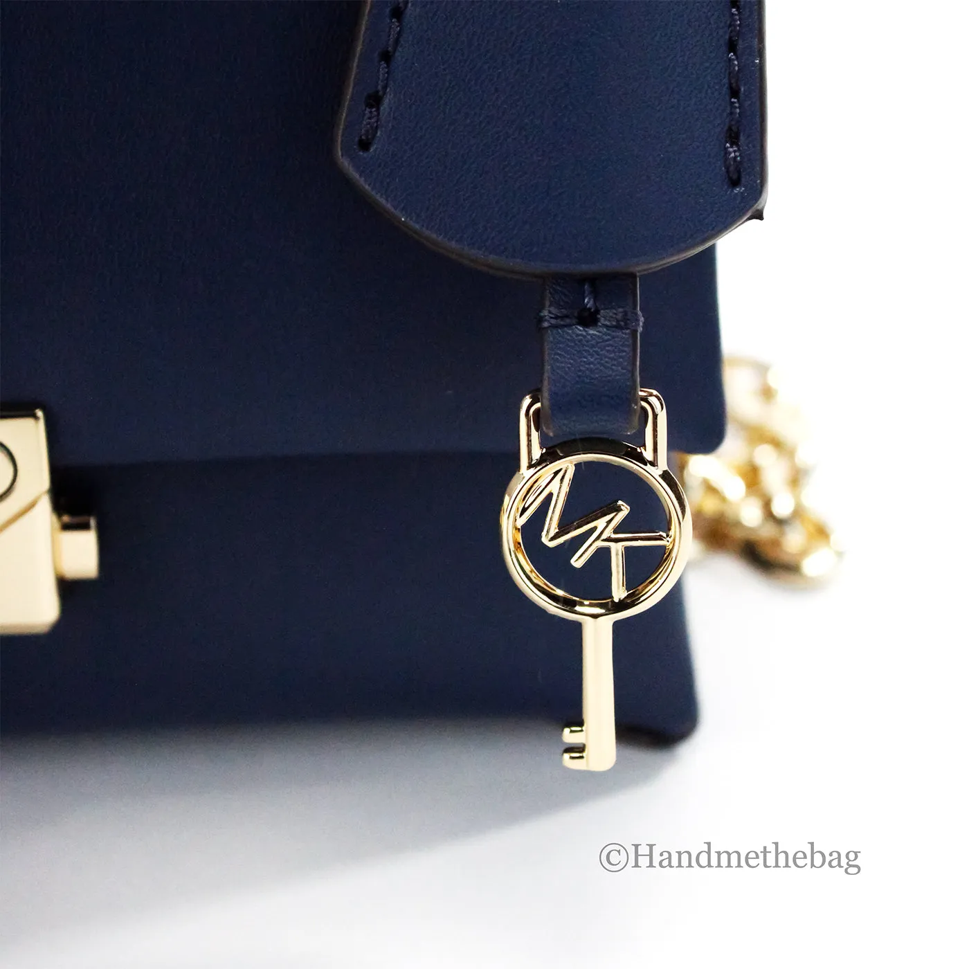 Michael Kors Cece Small Navy Vegan Convertible Flap Crossbody