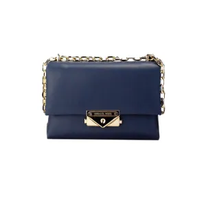 Michael Kors Cece Small Navy Vegan Convertible Flap Crossbody