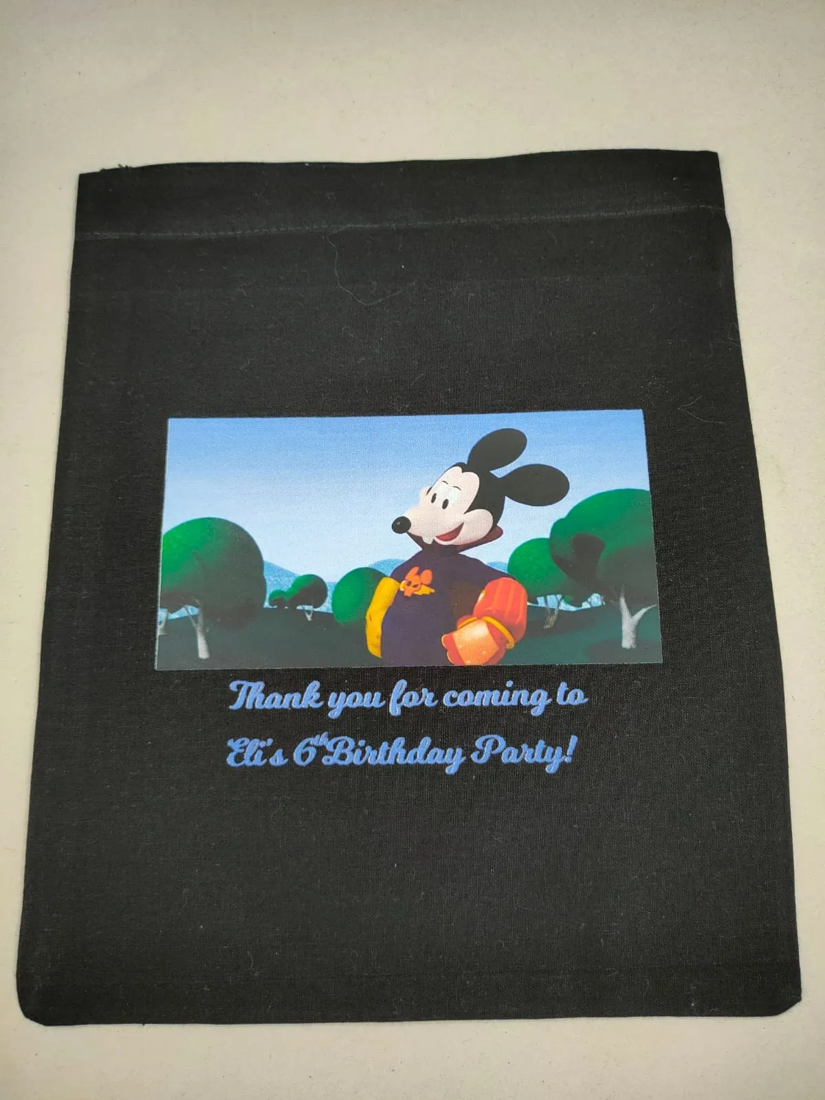 MICKEY Favor Bags!-Kids Birthday Collection-Custom Printed on Natural Cotton Bags - Boy's Birthday Party - MICKIE Birthday