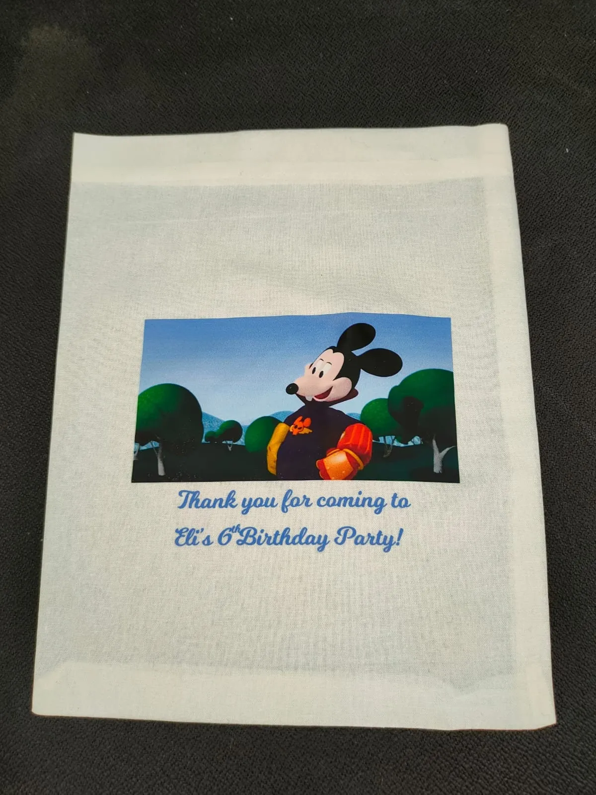 MICKEY Favor Bags!-Kids Birthday Collection-Custom Printed on Natural Cotton Bags - Boy's Birthday Party - MICKIE Birthday