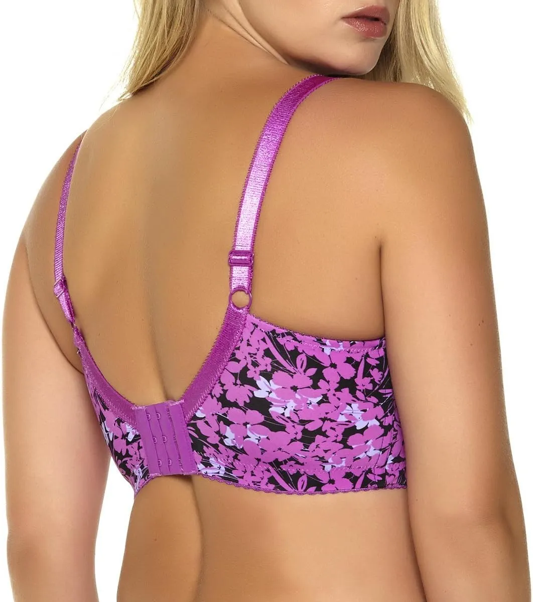 MIERSIDE Women's Red/Purple Plus Size Sexy Printing Demi Bra
