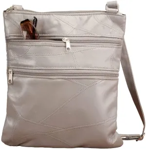 Miles Kimball RFID Lambskin Patch Leather Crossbody Bag