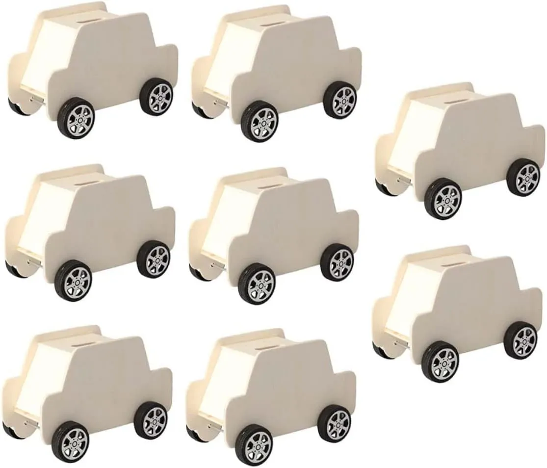 Milisten Mini Wooden Car Piggy Bank Money Storage Box Boys and Girls First Savings Pot Coin Case Educational Toy