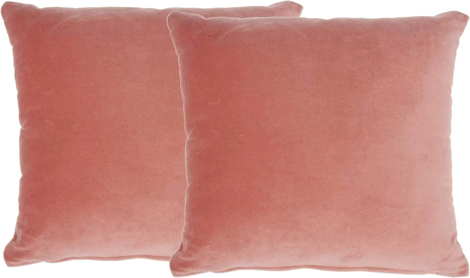 Mina Victory SS999 Pack of 2 Life Styles Velvet Blush Throw Pillow Cover Set 16" x 16", 2 Pieces, 16"x16"