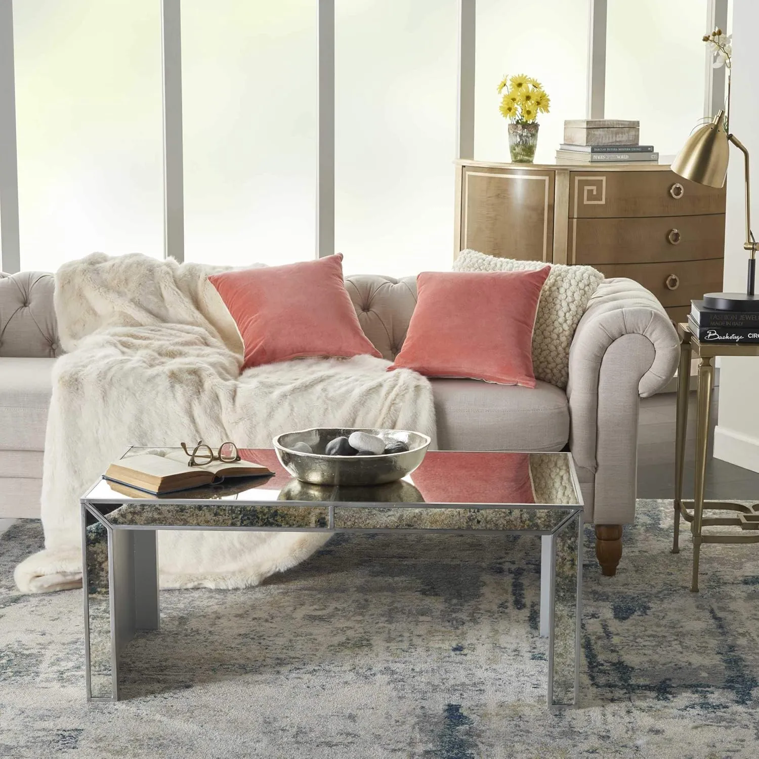 Mina Victory SS999 Pack of 2 Life Styles Velvet Blush Throw Pillow Cover Set 16" x 16", 2 Pieces, 16"x16"